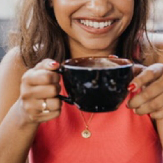 girl drinking coffee